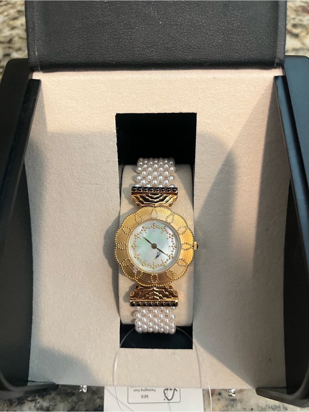 Erte' "Gold Pearl" Art Deco Women's Bracelet Watch SevenArts Ltd - Limited